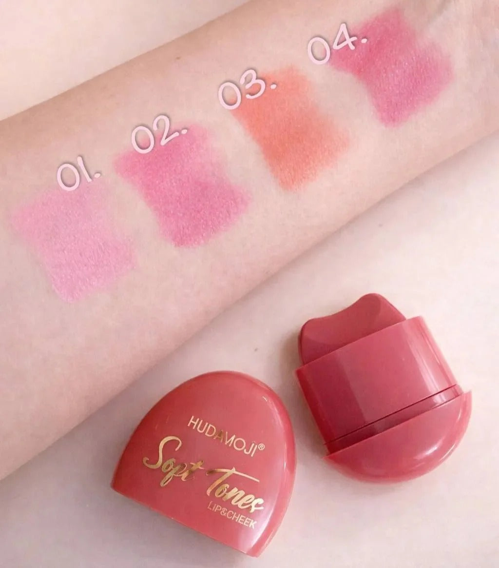 HUDAMOJI Soft Tones: 2-in-1 Lip & Cheek Sticks