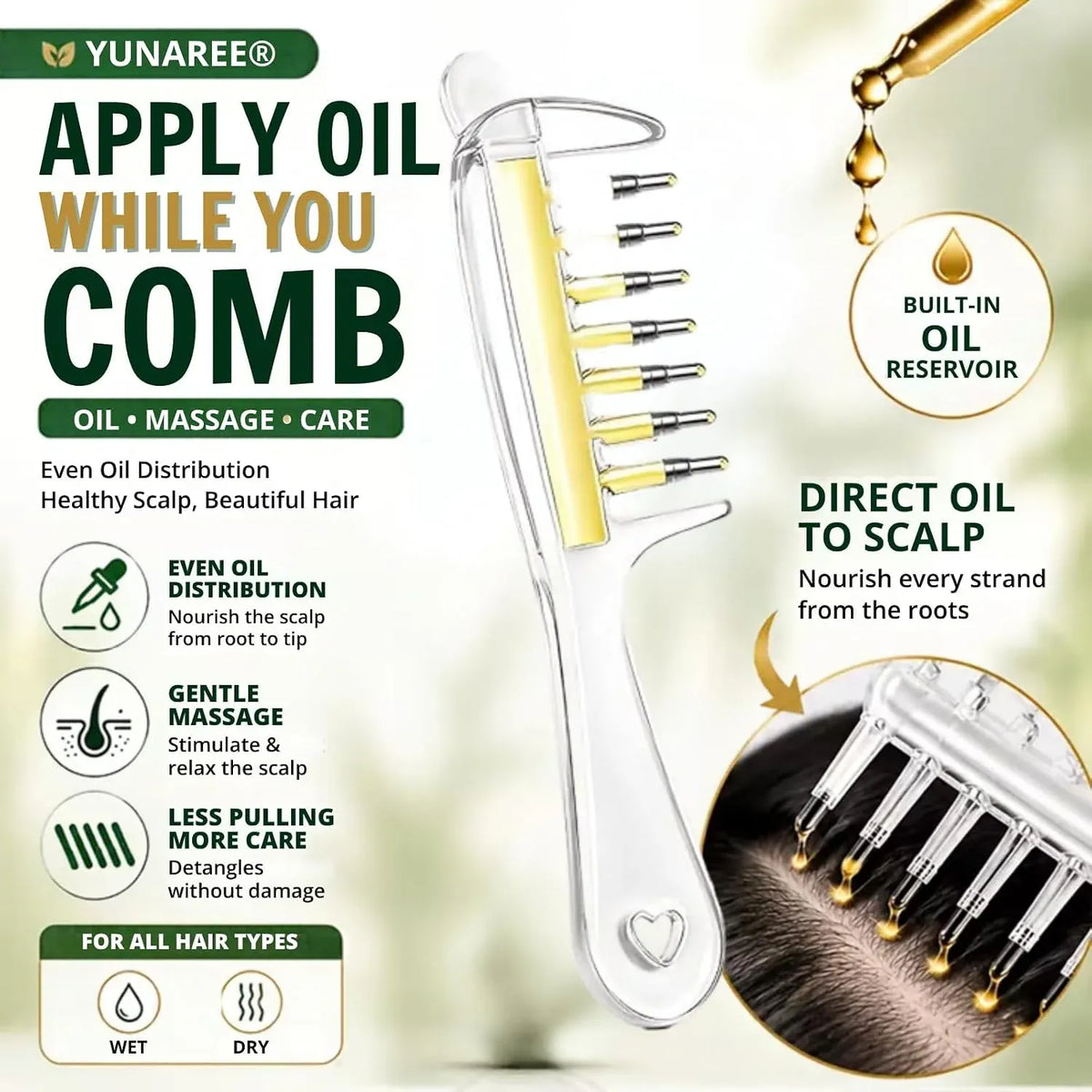 Crystal Scalp Massage Comb & Serum Applicator