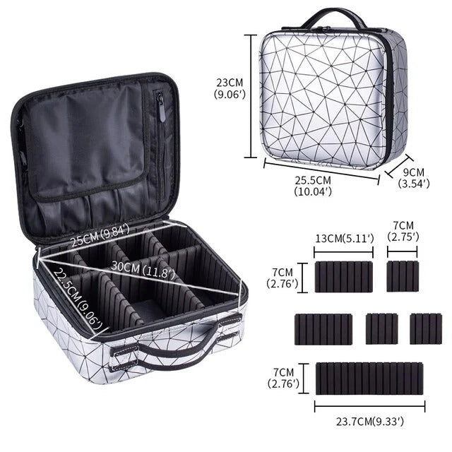 Portable Square Partition Makeup Bag Organizer – Multifunctional Travel Cosmetic Storage Box