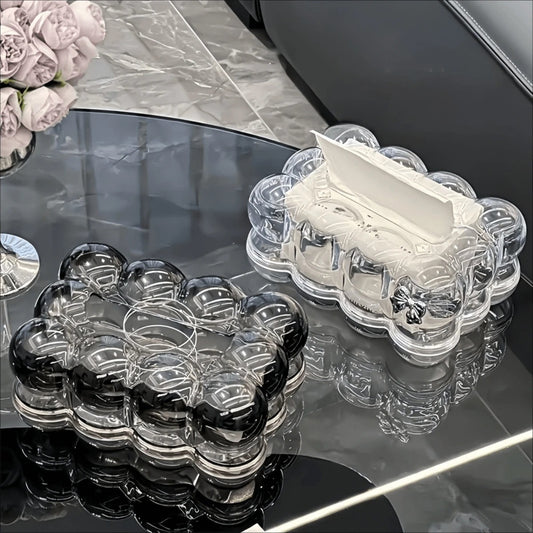 Cloud Shaped Plastic Tissue Box Holder, Decorative Rectangular Organizer And Storage