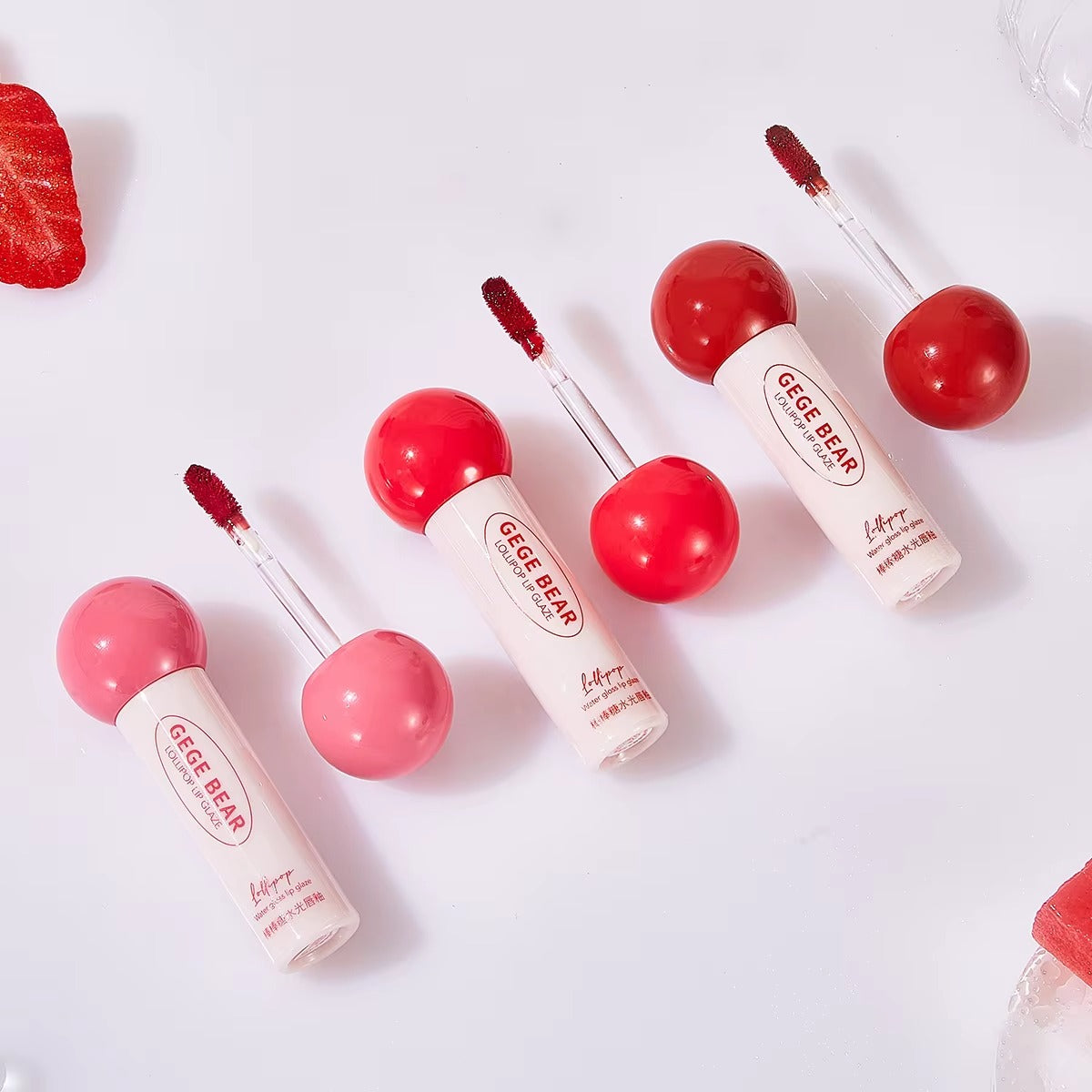 Gege Bear Water Light Lip Gloss | Non-Sticky Long-Lasting Mirror Lip Glaze Set