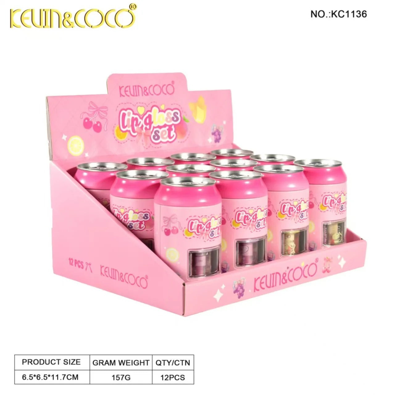 KEVIN & COCO - Fruit Satin Lip Gloss 4in1 Can