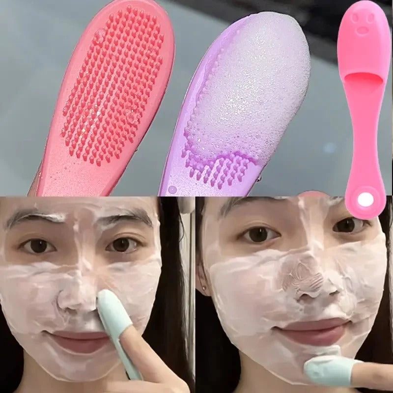 Silicone Nose & Facial Pore Cleaning Brush – Finger Scrubber for Blackhead Removal