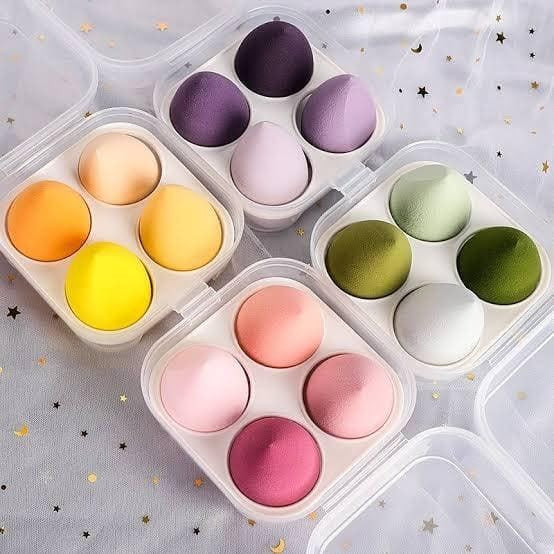 Beauty Blender Sponge Set – 4 Pcs with Case
