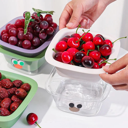 Double-Layer Draining Basket Multifunctional Kitchen Fruit Plate Mini Water Filter Rack