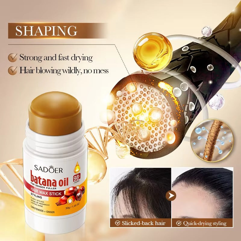 Sadoer Batana Oil Hair Wax Stick | Strong Hold Anti-Frizz Styling 30g