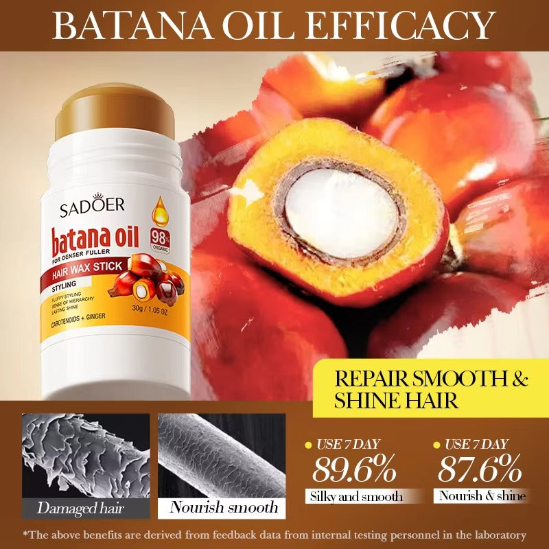 Sadoer Batana Oil Hair Wax Stick | Strong Hold Anti-Frizz Styling 30g