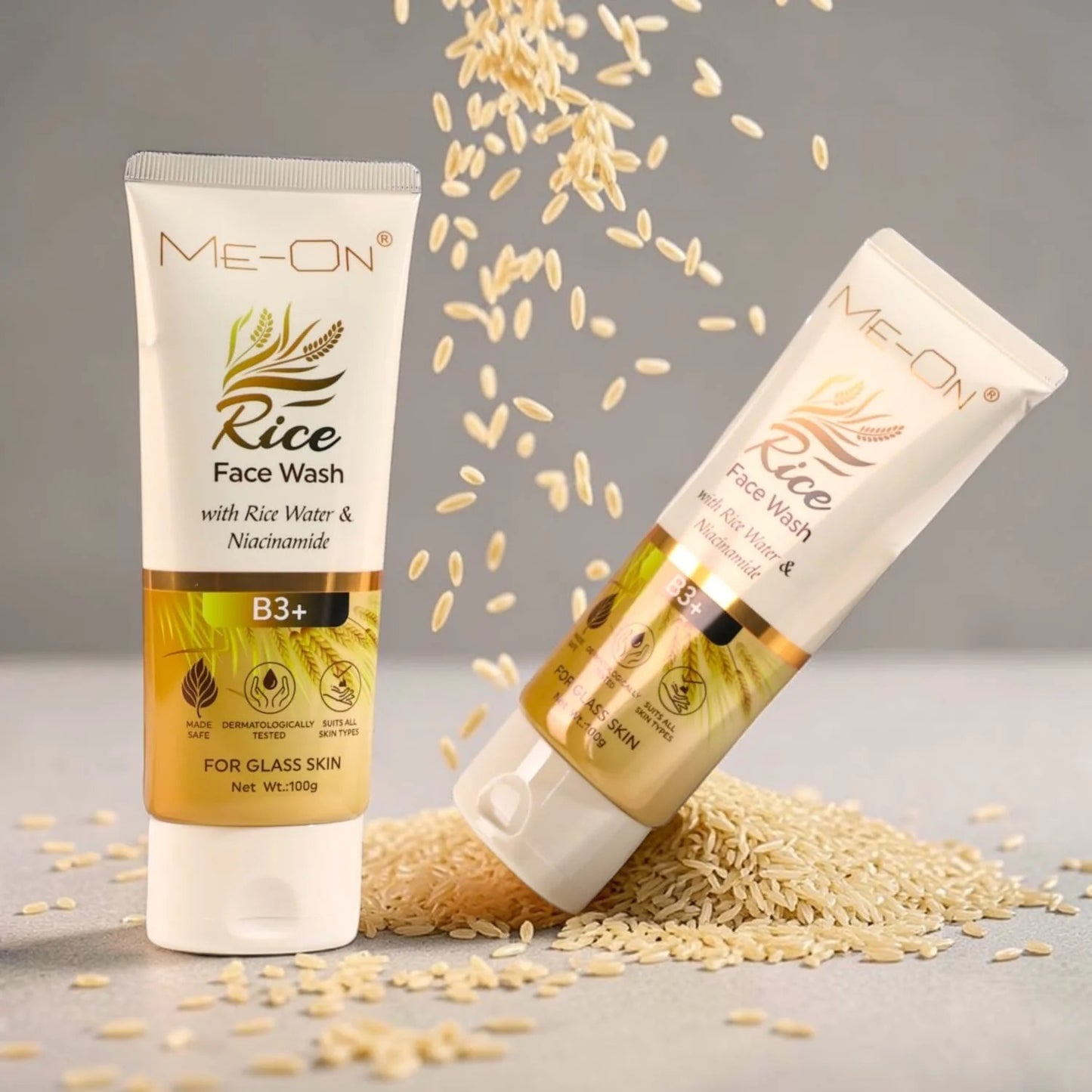 ME-ON Rice Face Wash with Rice Water & Niacinamide B3+ – For Glass Skin (100ml)