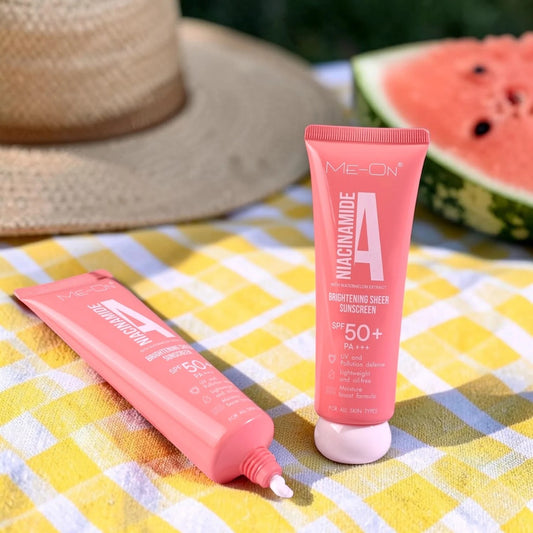 ME-ON Niacinamide Brightening Sheer Sunscreen SPF 50+ PA+++ – Pore Minimizing UV Defense (100g)