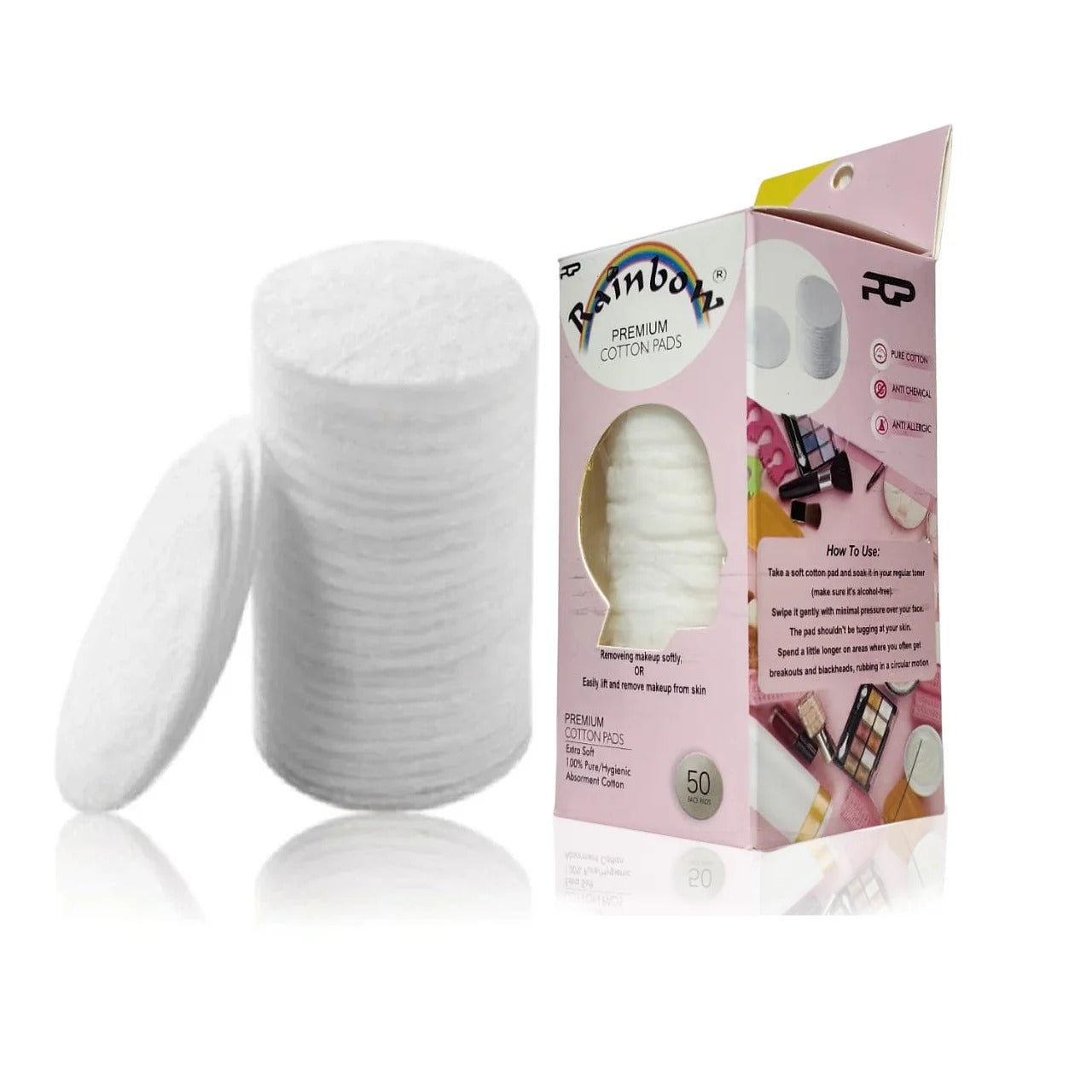 Rainbow Makeup Removal Cotton Pads 50pc