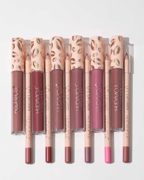 huda moji 2in1 lip gloss and liner set
