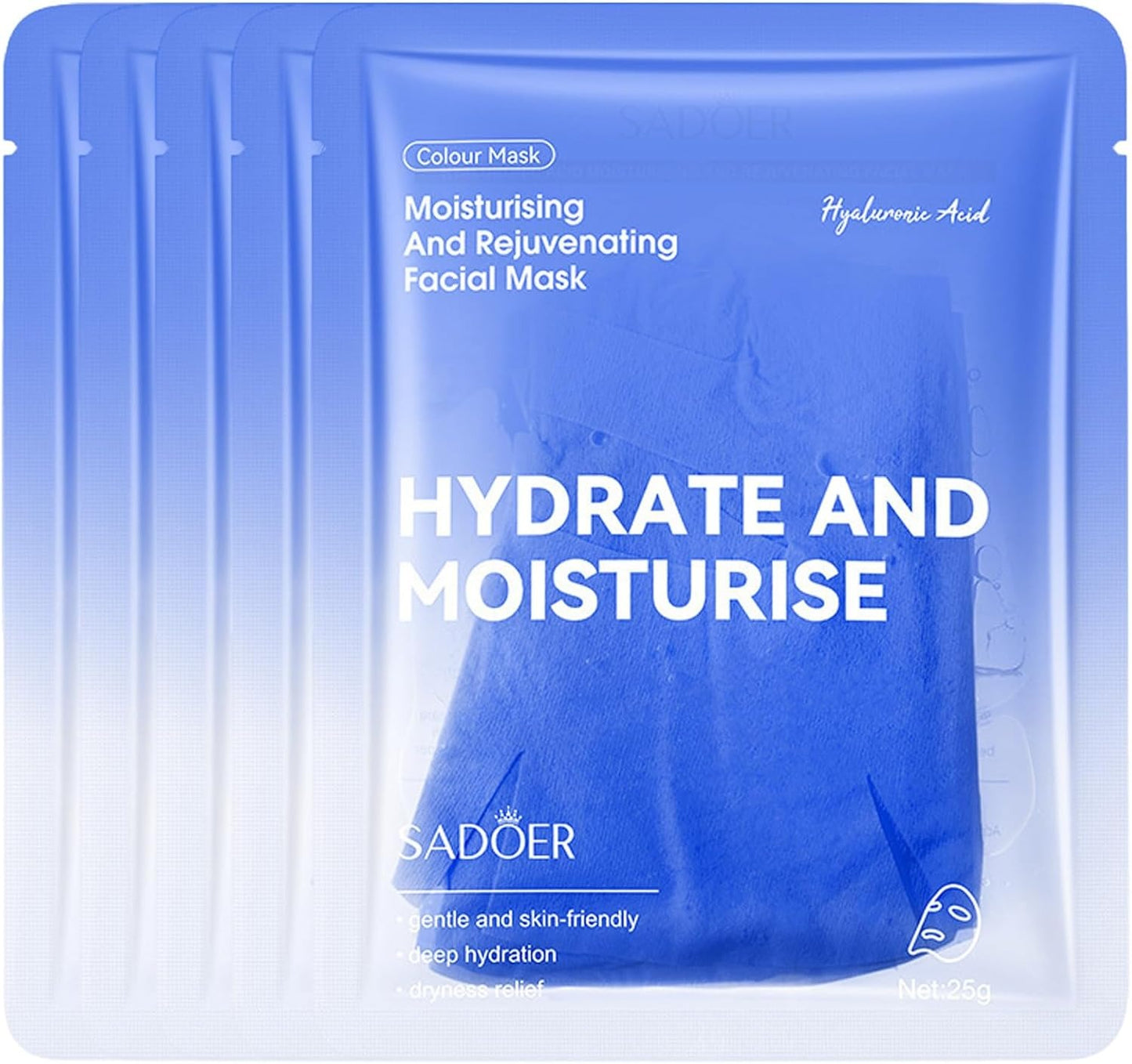 Sadoer Hyaluronic Acid Face Sheet Mask Intense Hydration and Moisturizing