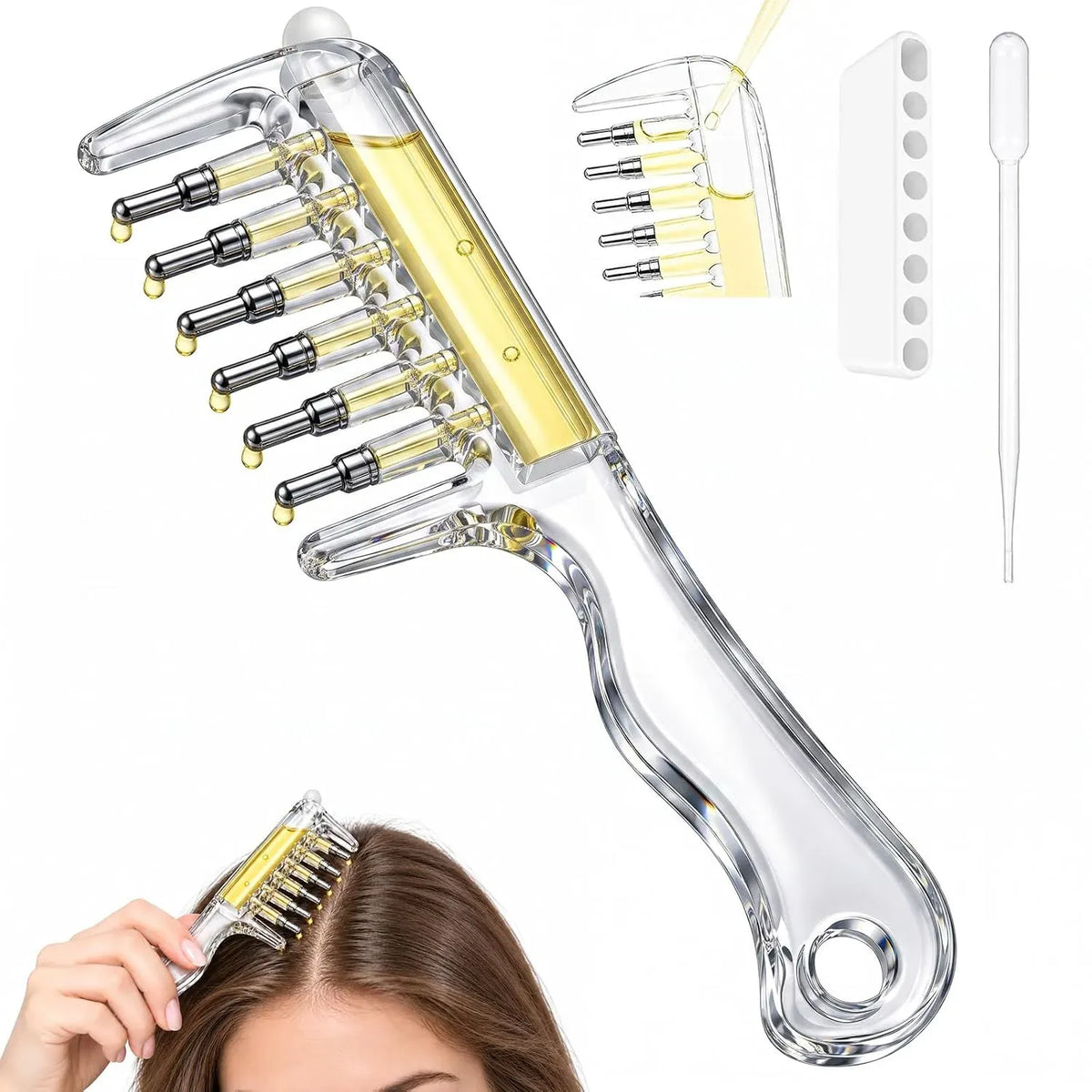 Crystal Scalp Massage Comb & Serum Applicator