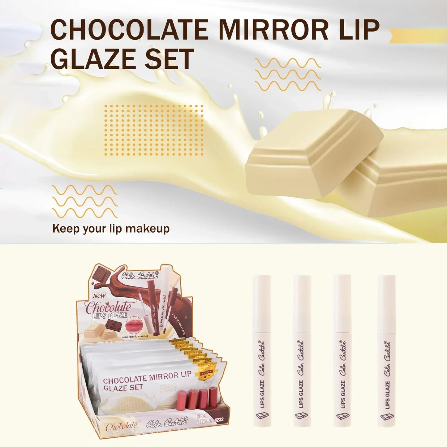 Color Castle Makeup Lip Glaze – 4 Colors Set