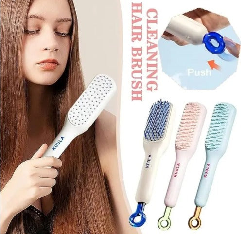 Self-Cleaning Hair Brush – Retractable Anti-Static Magic Detangling Brush
