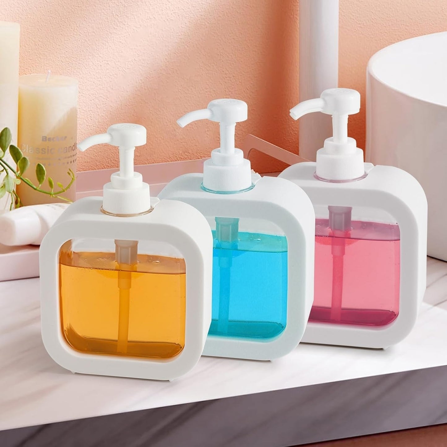 500ml Liquid Soap Dispenser with Pump – Refillable Bottle for Hand Wash, Shampoo & Lotion