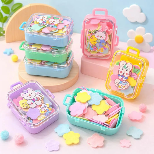 Mini Travel Paper Soap Sheets for Hand Wash | Portable Suitcase Soap Box with Flower Soap Flakes