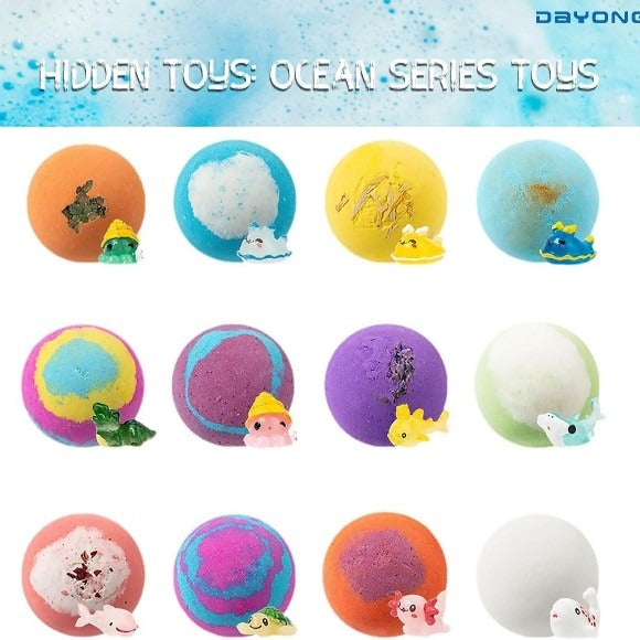 Bath Bombs for Kids with Toys Inside – 12-Pc Sea Animals Gift Set