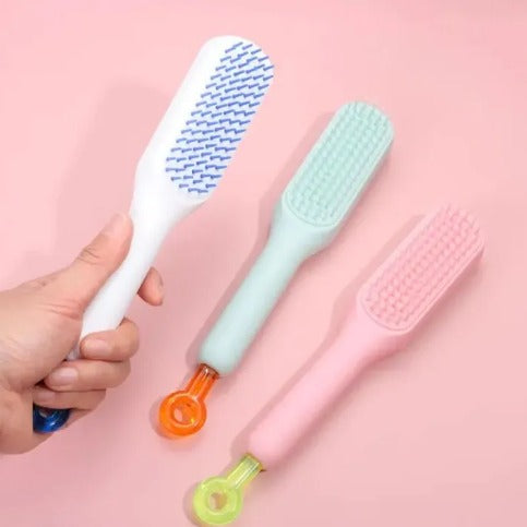 Self-Cleaning Hair Brush – Retractable Anti-Static Magic Detangling Brush