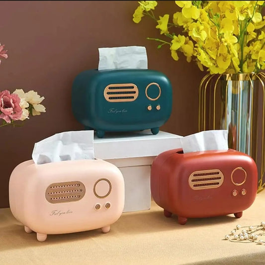 Retro Radio Model Tissue Box – Vintage Decorative Tissue Holder