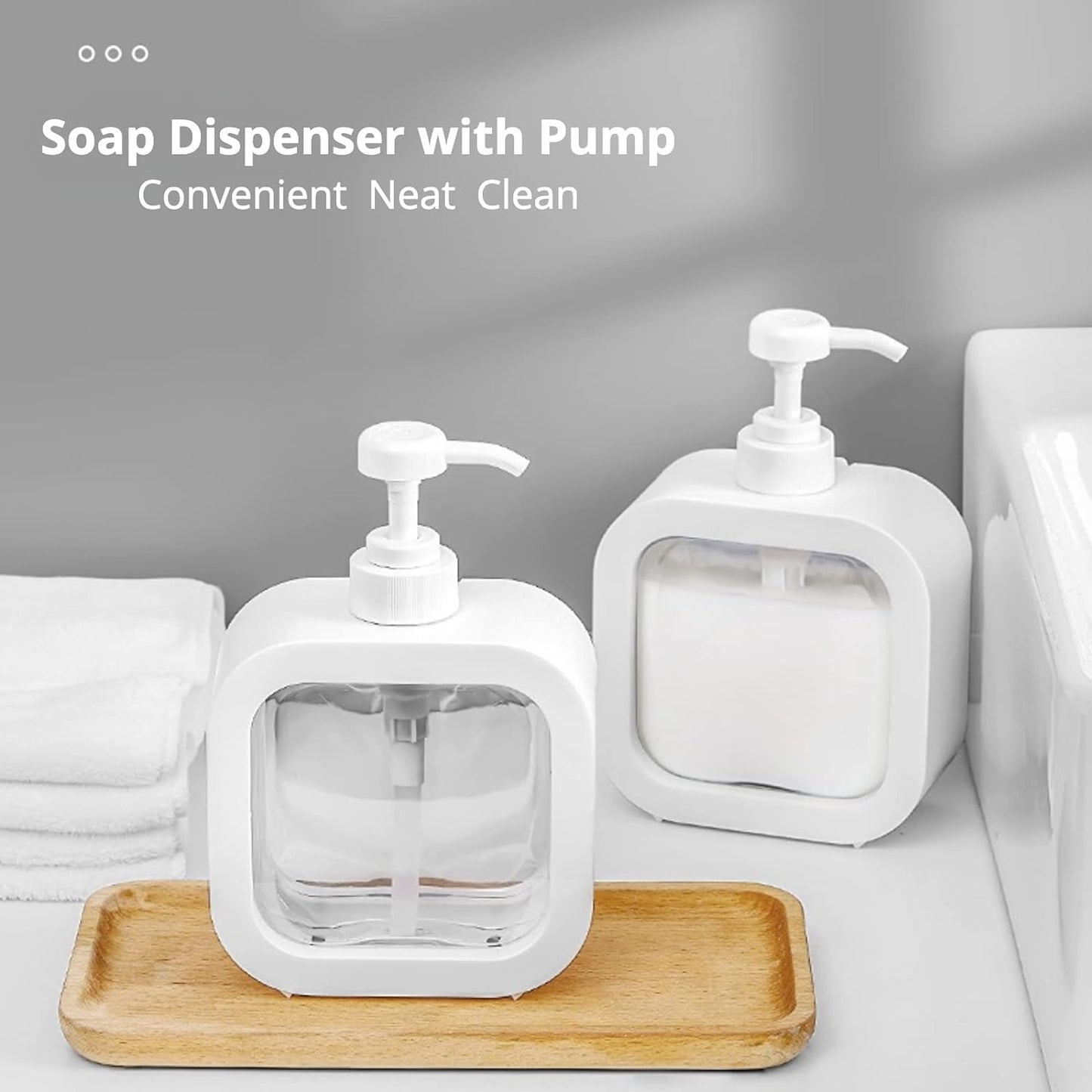 500ml Liquid Soap Dispenser with Pump – Refillable Bottle for Hand Wash, Shampoo & Lotion