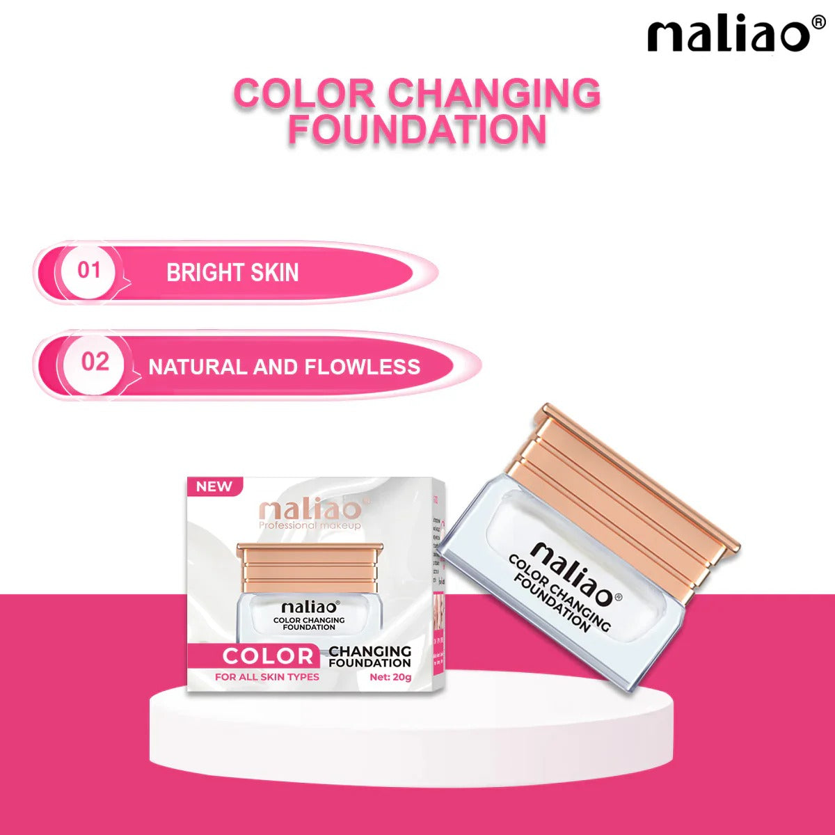 Maliao Color Changing Foundation – Flawless Skin-Match Coverage