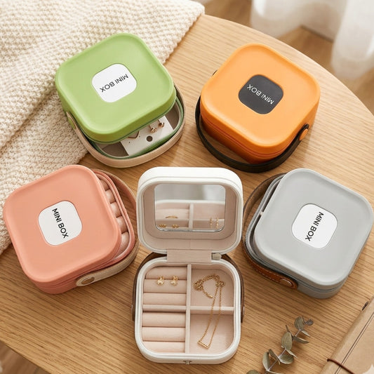 Portable Travel Jewelry Organizer – Case with Mirror for Rings, Earrings & Necklaces