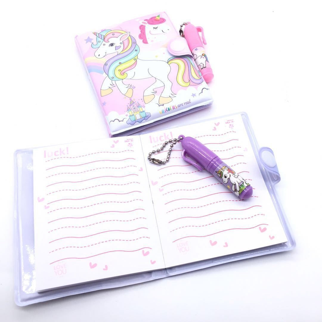 Mini Unicorn Theme Fancy Diary for Kids with Pen