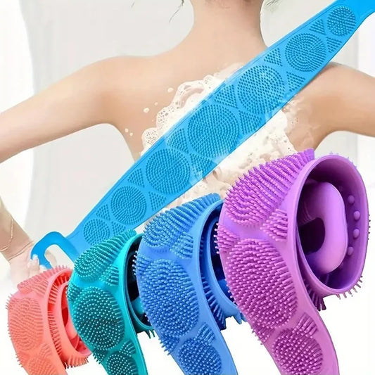Silicone Bath Belt Body Scrubber – Double-Sided Back Scrubber & Shower Brush
