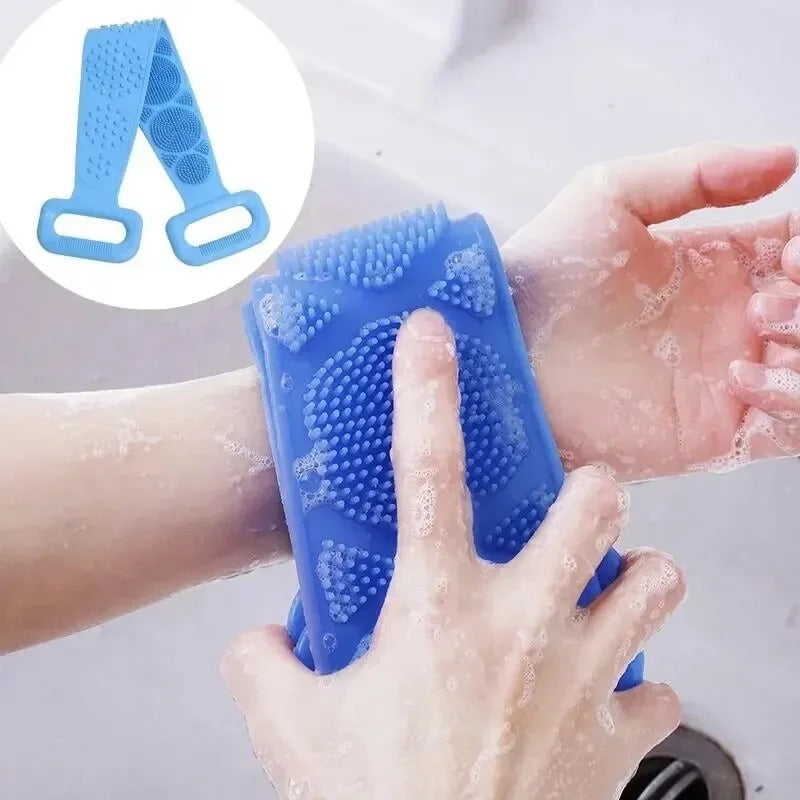 Silicone Bath Belt Body Scrubber – Double-Sided Back Scrubber & Shower Brush