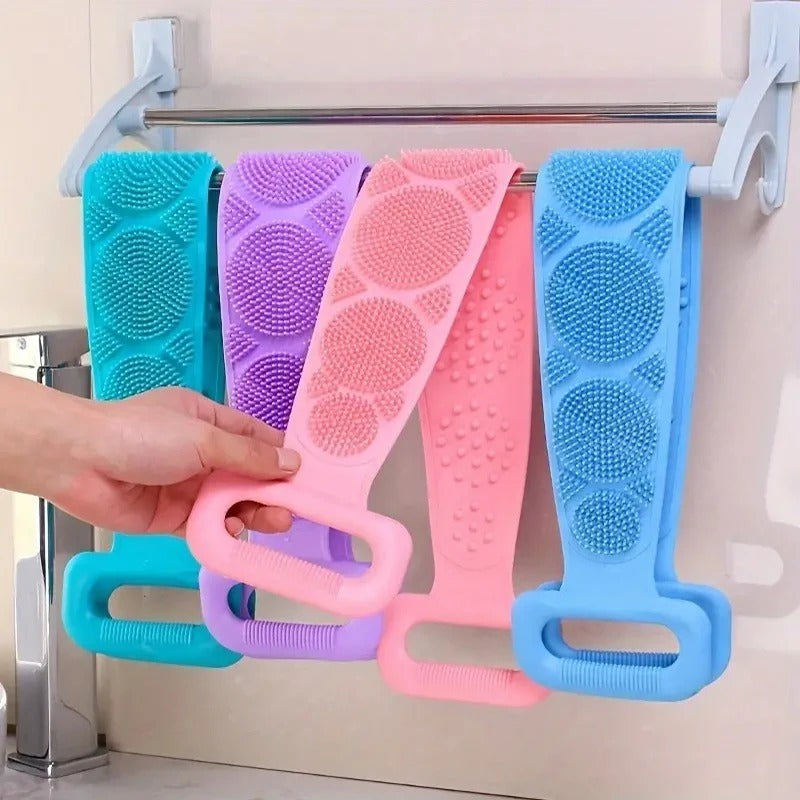 Silicone Bath Belt Body Scrubber – Double-Sided Back Scrubber & Shower Brush