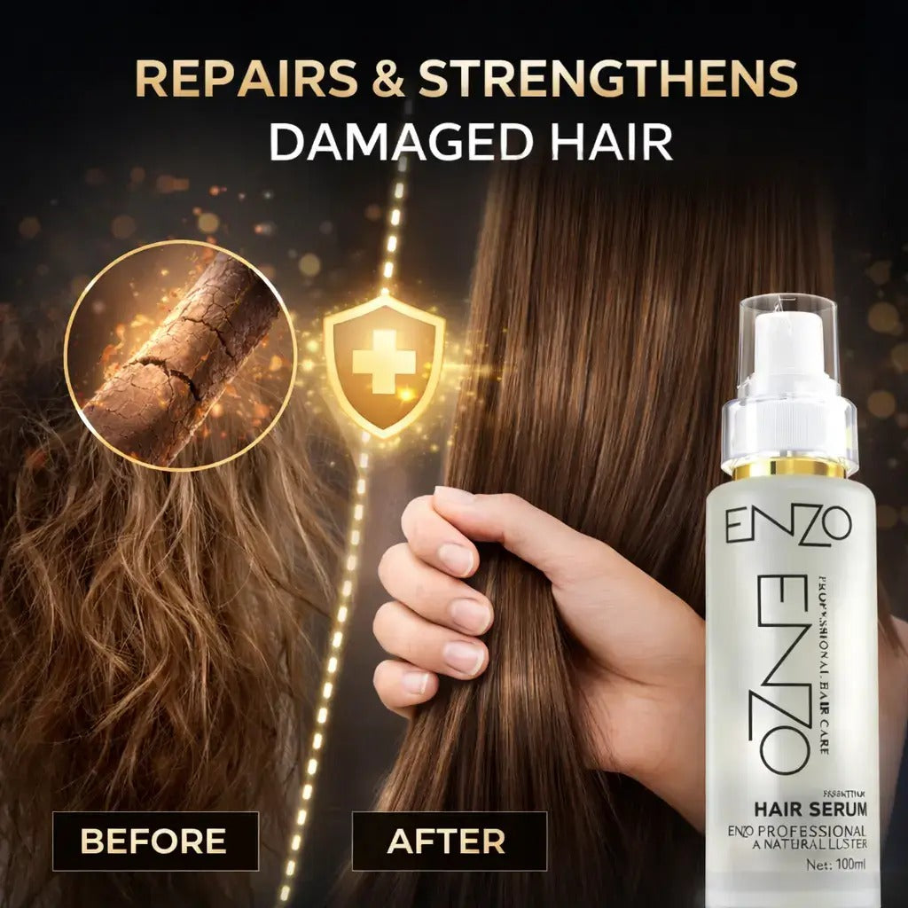 Enzo Keratin Hair Serum 100ml – Anti-Frizz Shine & Smooth Hair Treatment