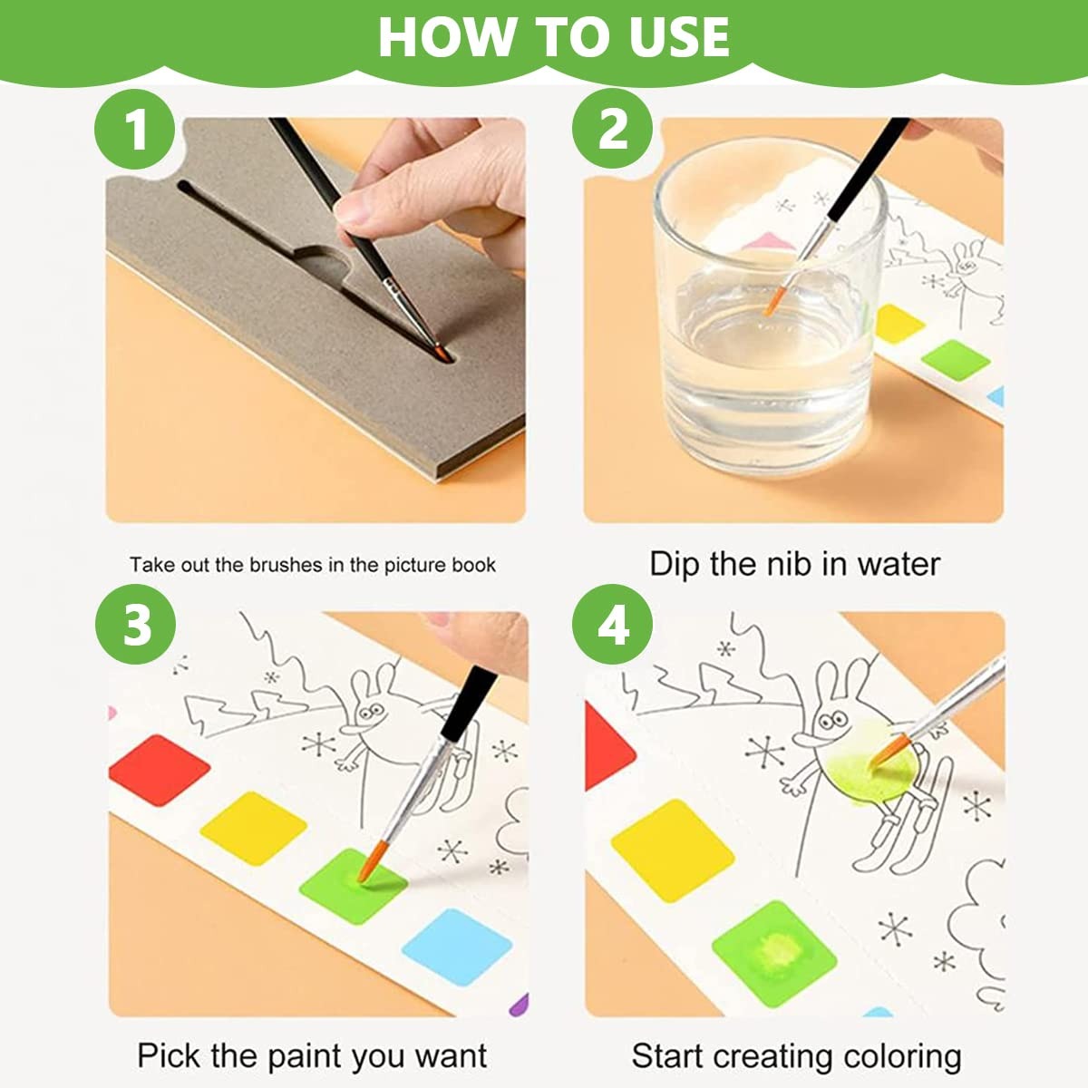 Reusable Magic Water Book, Creative Children Magical Drawing Books with Pen