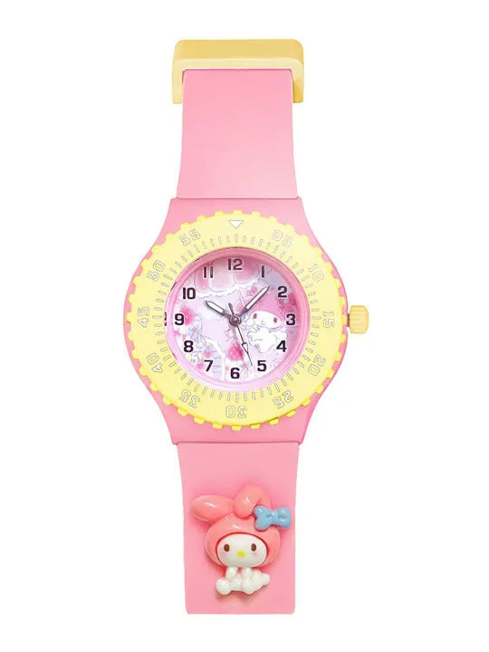 Kids Printed Dial Analogue Watch with Patterned Strap