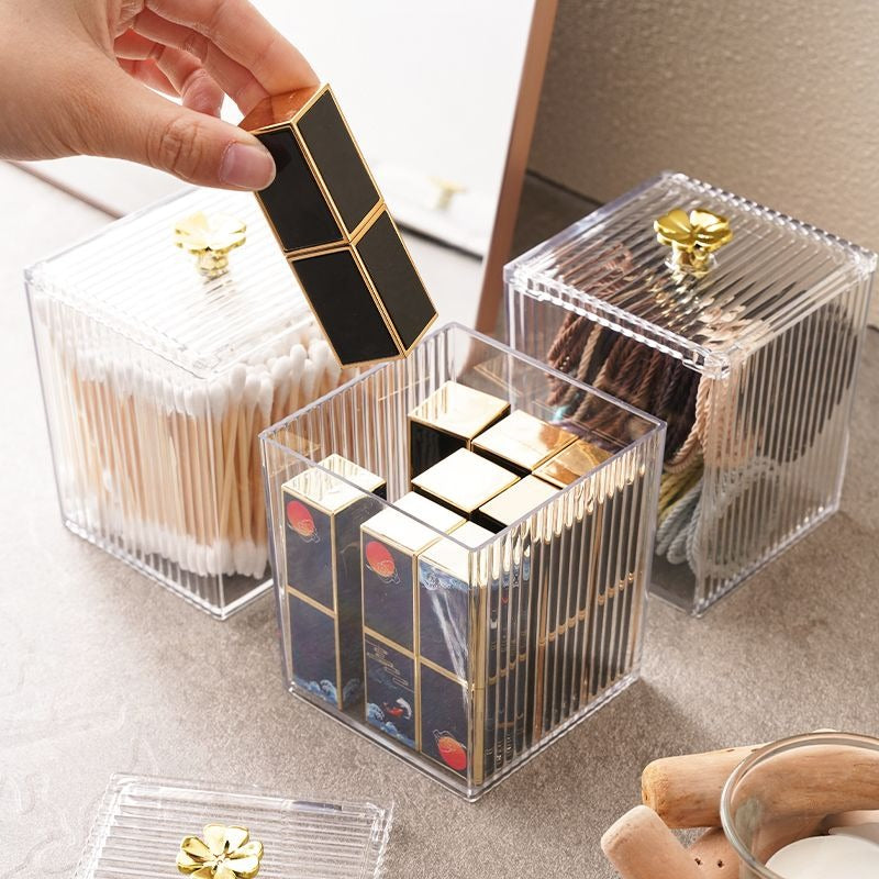 Clear Acrylic Square Cosmetic Makeup Puff Storage & Accessories And Jewelry Organizer