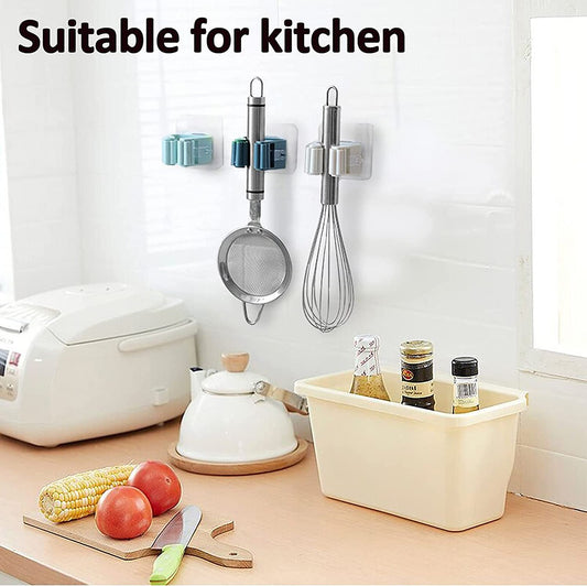 Pack Of 3 Wall Mounted Mop Organizer Holder - Brush Broom Hanger - Storage Rack Kitchen Clip - Seamless Mop Hook