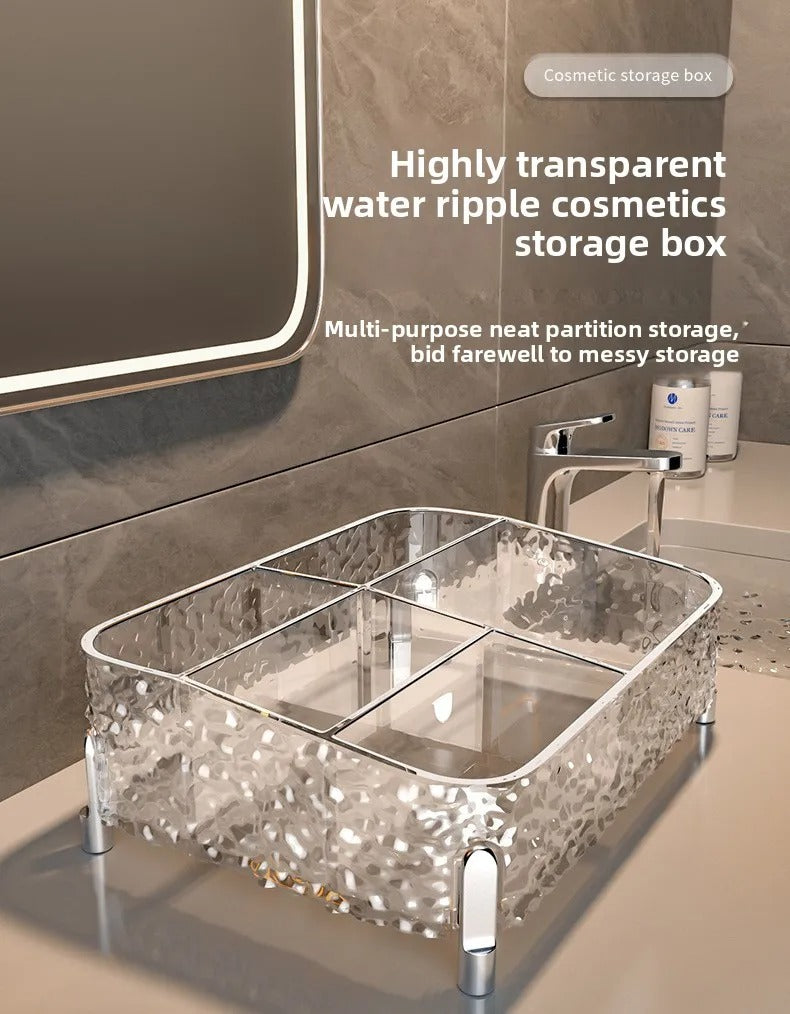Acrylic Glacier Style Makeup Organizer – Clear Vanity Storage for Cosmetics