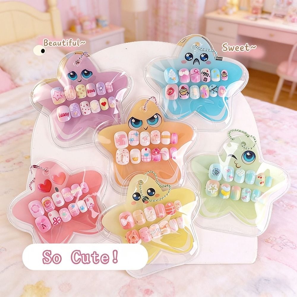 Kida Nails 12pcs Cartoon Pre-Glued Nail Tips for Kids