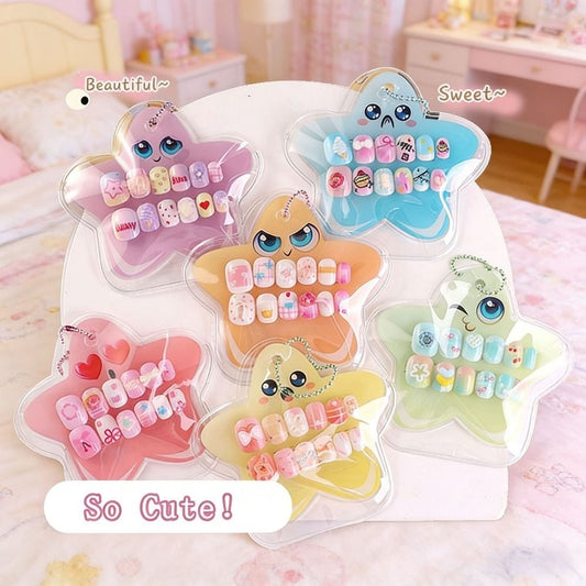 Kida Nails 12pcs Cartoon Pre-Glued Nail Tips for Kids