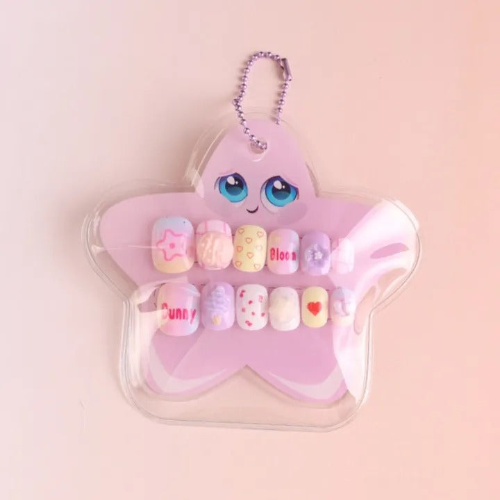 Kida Nails 12pcs Cartoon Pre-Glued Nail Tips for Kids