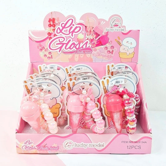 Lucky Model Bunny Lip Gloss with Keyring (various shades)