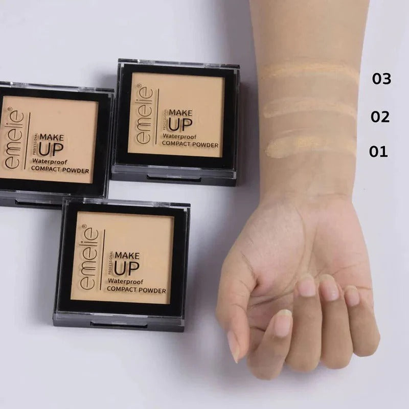 Emelie Makeup Waterproof Compact Powder

