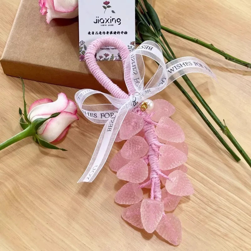 Handmade Strawberry-Shaped Hanging Soap with Ribbon