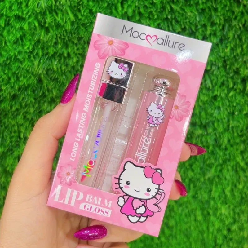 Mocallure Hello Kitty Lip Balm & Lip Gloss Set