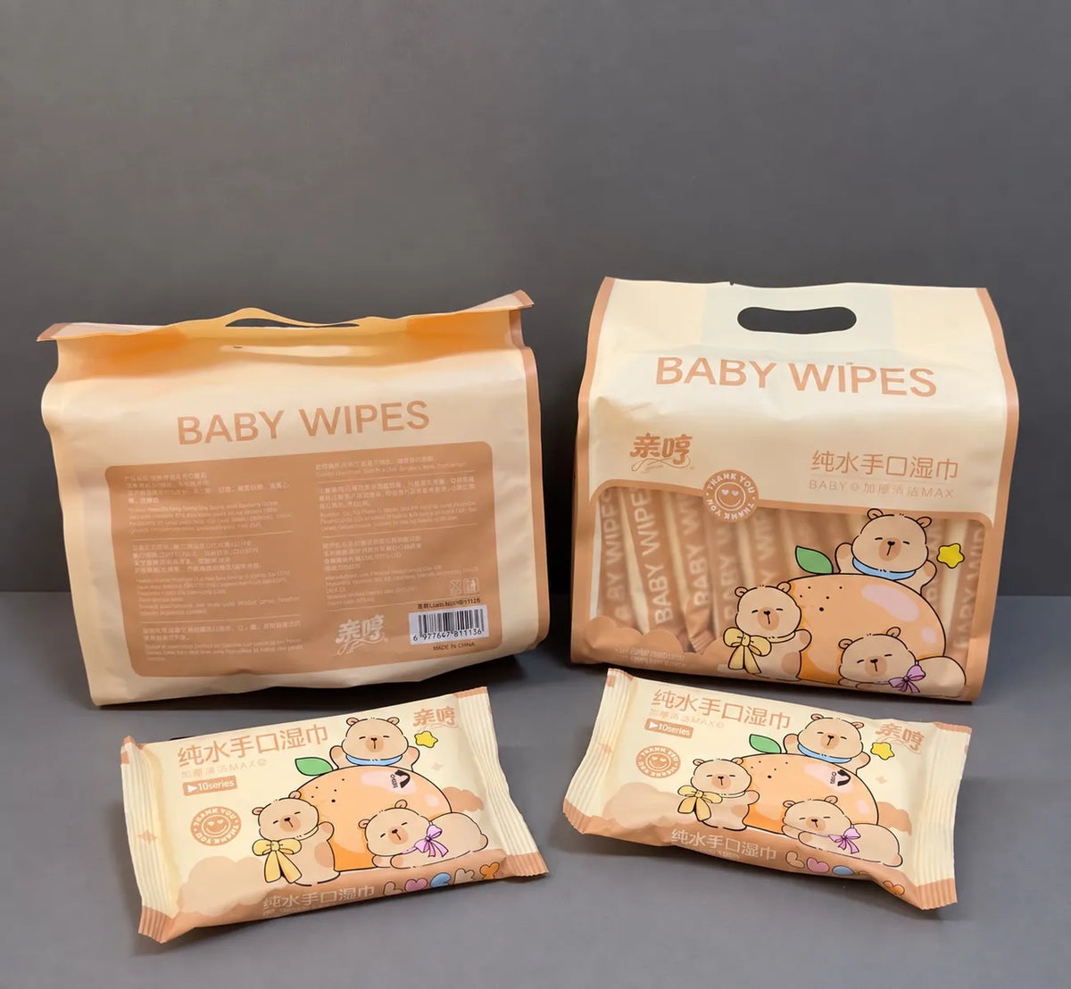 Mini Pocket Wet Wipes with Cartoon Designs 100Pc Pack