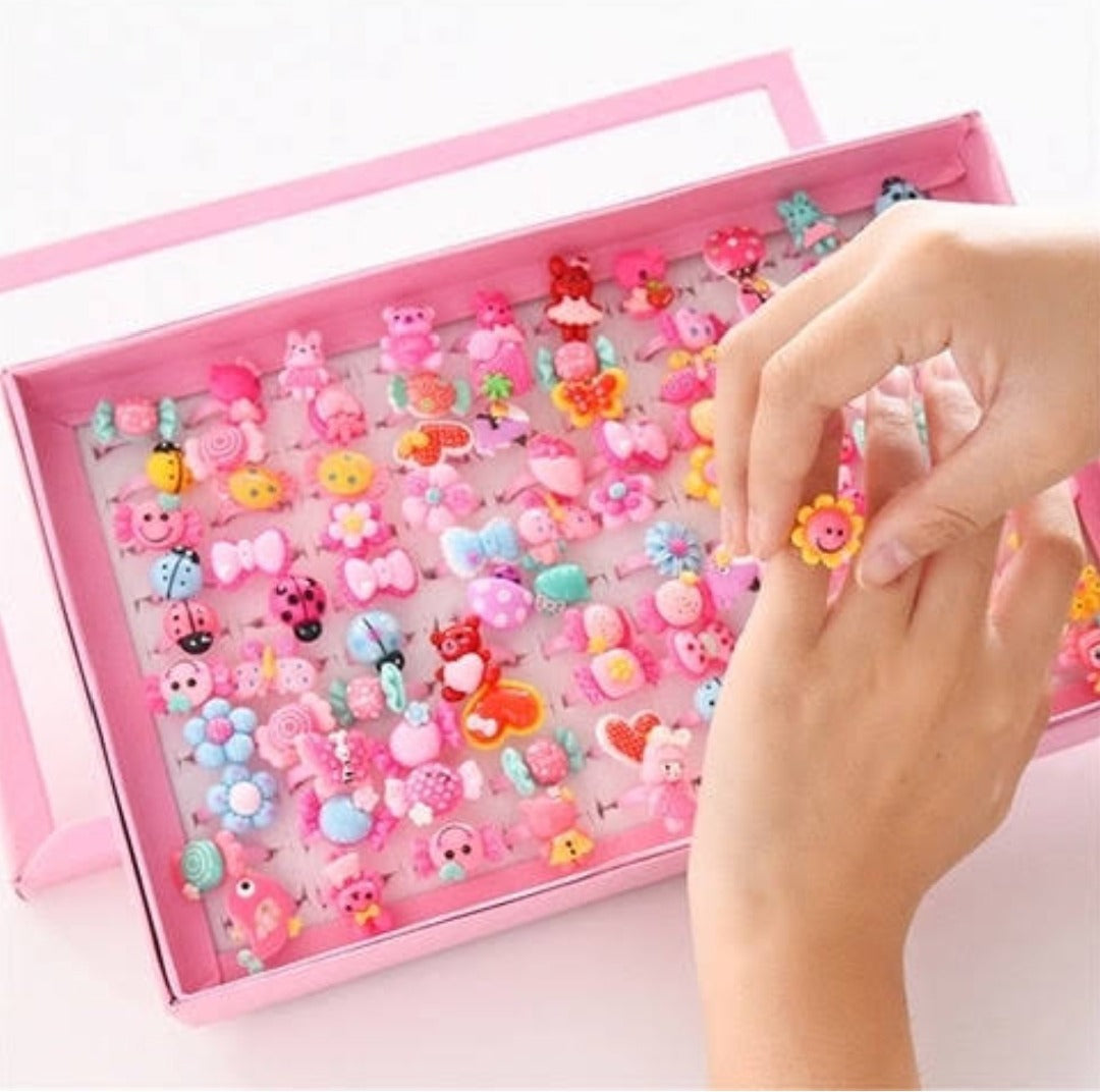 Girls Cartoon Rings 2Pc Set Random Character