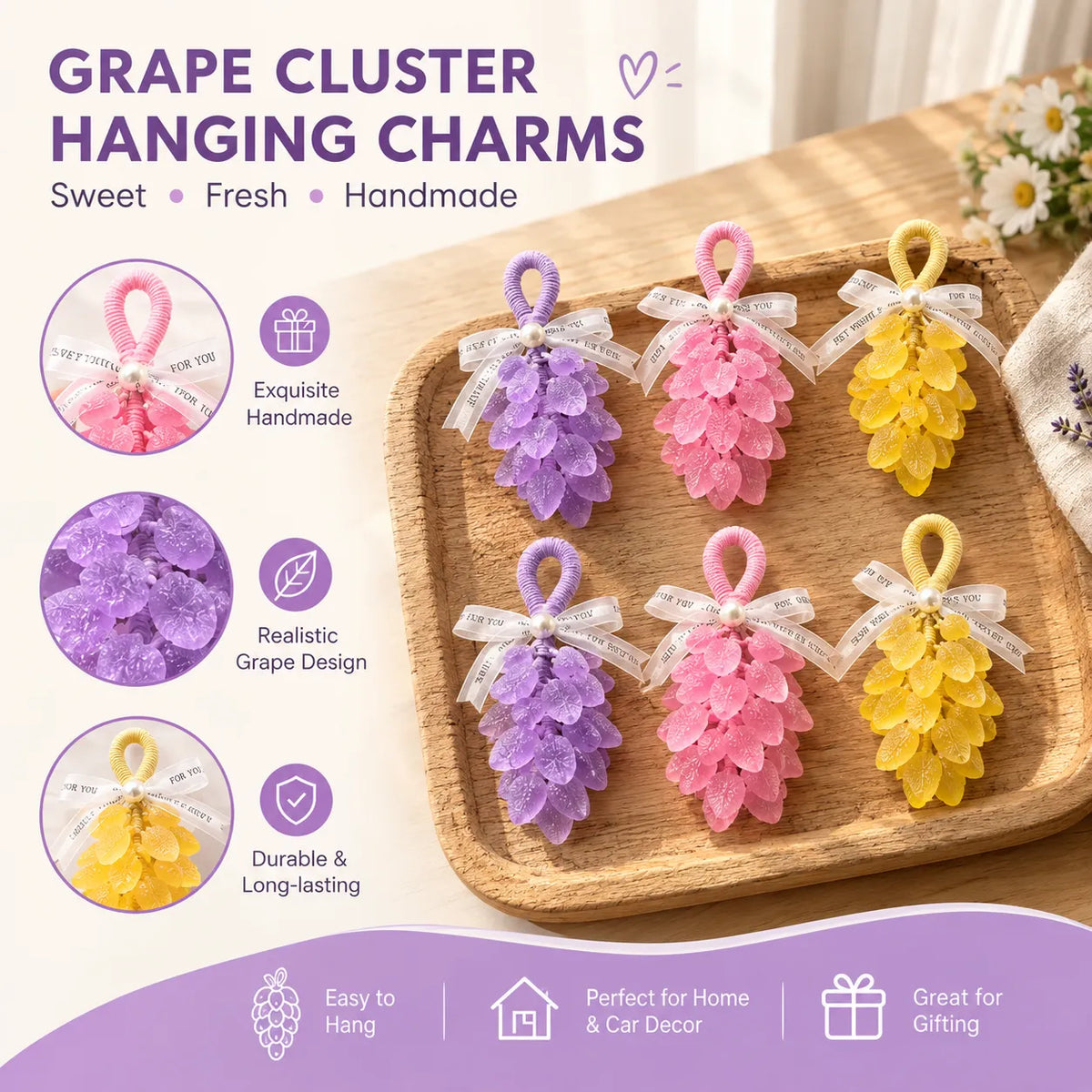 Handmade Strawberry-Shaped Hanging Soap with Ribbon