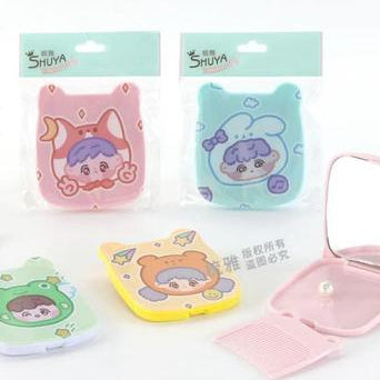 Cute Kawaii Bear 2-in-1 Folding Mirror & Comb Set
